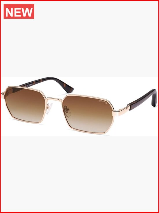 Retro Rectangle Polarized 90s Sunglasses for Women Men, Trendy Narrow Hexagon main image 5